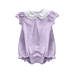 Preorder 11.16 MOQ 5 pcs SR3326 Purple Ruffles Baby Girls Romper