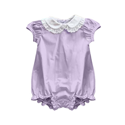 Preorder 11.16 MOQ 5 pcs SR3326 Purple Ruffles Baby Girls Romper