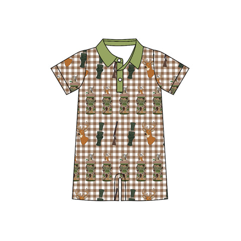 Preorder 11.16 MOQ 5 pcs SR3328 Hunting Mallard Ducks Elk Call Me Baby Girls Romper