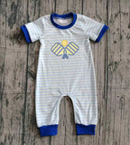 Preorder Samples SR3331 Embroidery Game Day Ball Sports Baby Boys Romper