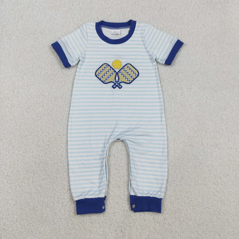 SR3331 Embroidery Game Day Ball Sports Baby Boys Romper