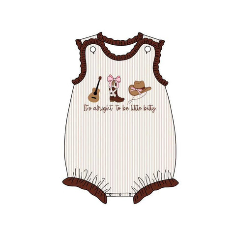 Preorder 11.17 MOQ 5 pcs SR3336 Western Cowboy Baby Girls Romper