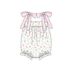Preorder 11.17 MOQ 5 pcs SR3337 Flower Floral Pink Baby Girls Romper