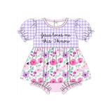 Preorder Samples SR3343 Jesus Loves Me This I Know Flower Baby Girls Romper