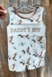 Preorder Samples SR3347 Daddy's Girl Mallard Ducks Bows Baby Boys Romper