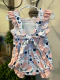 Preorder 11.20 MOQ 5 pcs SR3354 Flower Pink Baby Girls Romper