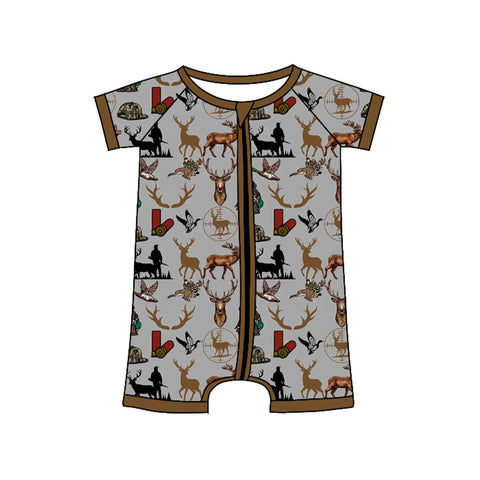 Preorder 11.23 MOQ 5 pcs SR3365 Hunting Elk Mallard Ducks Baby Sleepers Romper