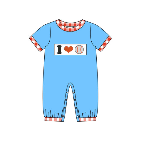 Preorder 11.23 MOQ 5 pcs SR3367 I Love Baseball Baby Boys Romper