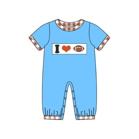 Preorder 11.23 MOQ 5 pcs SR3368 I Love Football Baby Boys Romper