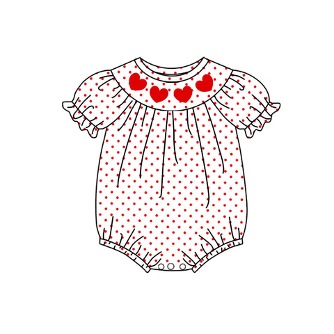 Preorder 11.24 MOQ 5 pcs SR3378 Valentine's Day Love Dots Baby Girls Romper