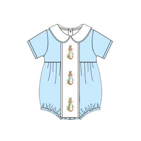 Preorder 11.24 MOQ 5 pcs SR3383 Easter Cartton Rabbit Baby Boys Romper