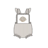 Preorder Samples SR3396 Embroidery Sea Ocean Shell Stripe Baby Girls Romper