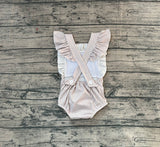 Preorder Samples SR3396 Embroidery Sea Ocean Shell Stripe Baby Girls Romper