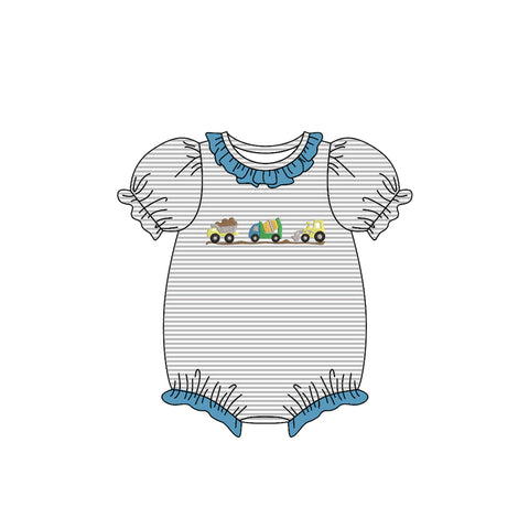 Preorder 11.25 MOQ 5 pcs SR3398 Truck Car Baby Girls Romper