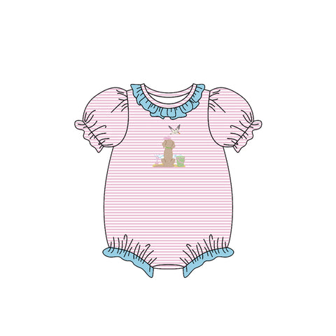 Preorder 11.25 MOQ 5 pcs SR3406 Beach Dog Mallard Ducks Baby Girls Romper