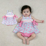 SR3426 MAMA'S Girl Bows Baby Girls Romper