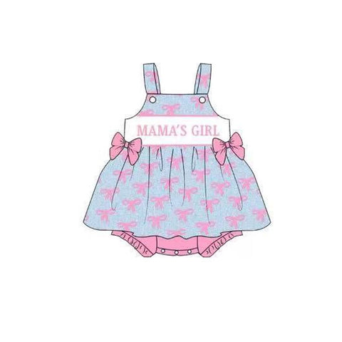Preorder 11.29 MOQ 5 pcs SR3426 MAMA'S Girl Bows Baby Girls Romper