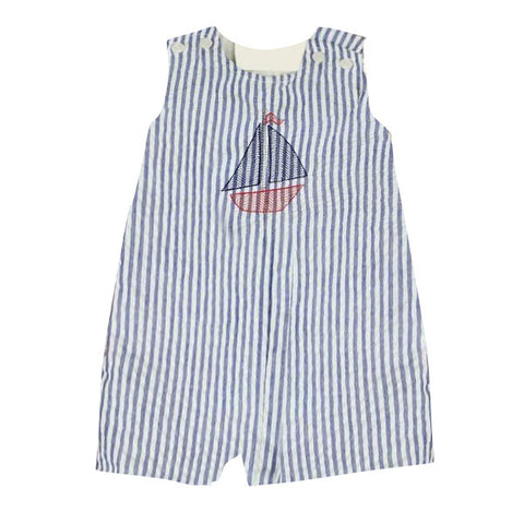 Preorder 11.29 MOQ 5 pcs SR3432 Sailboat Stripe Baby Boys Romper