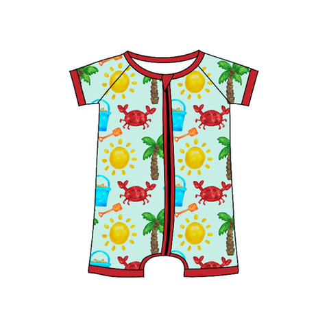 Preorder 11.30 MOQ 5 pcs SR3441 Beach Crab Baby Sleepers Romper