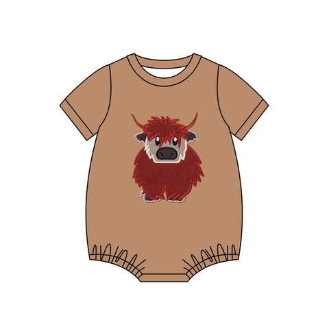 Preorder 11.30 MOQ 5 pcs SR3442 Cow Cattle Baby Boys Bubble Romper