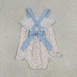 SR3461 Flower Bows Baby Girls Romper