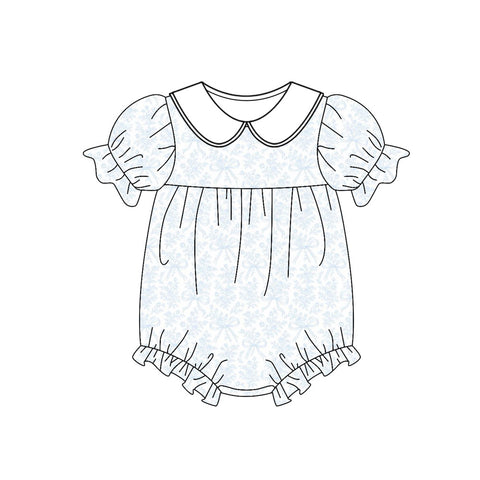 Preorder 12.01 MOQ 5 pcs SR3462 Flower Bows Baby Girls Romper