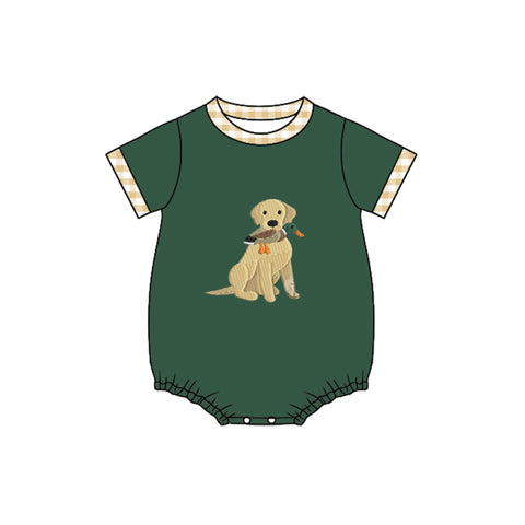 Preorder 12.01 MOQ 5 pcs SR3469 Dog Mallard Ducks Baby Boys Romper