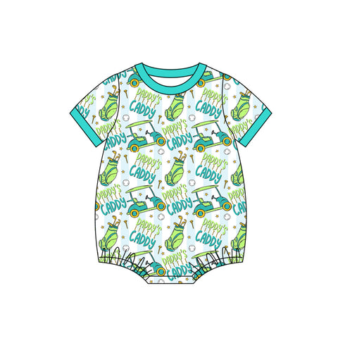 Preorder 12.06 MOQ 5 pcs SR3490 Daddy's Caddy Golf Cart Baby Boys Romper