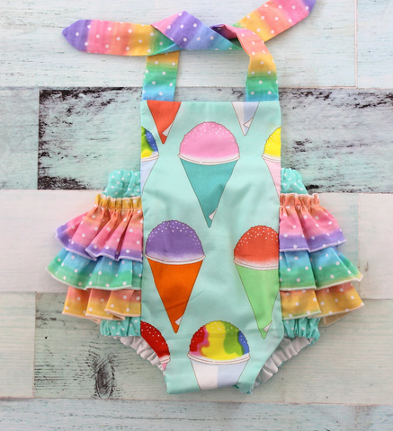 Preorder 12.06 MOQ 5 pcs SR3493 Ice Cream Colorful Baby Girls Romper
