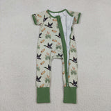 SR3498 Hunting Mallard Ducks Baby Sleepers Footie Romper