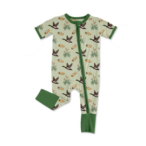 Preorder 12.06 MOQ 5 pcs SR3498 Hunting Mallard Ducks Baby Sleepers Romper
