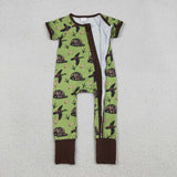 SR3499 Hunting Mallard Ducks Hats Baby Sleepers Romper