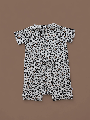 Preorder 12.07 MOQ 5 pcs SR3501 Soccer Leopard Baby Boys Romper