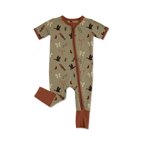 Preorder 12.07 MOQ 5 pcs SR3509 Hunting Call Me Mallard Ducks Baby Sleepers Romper
