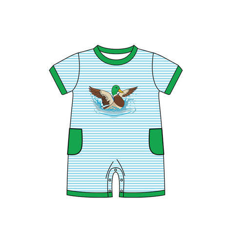 Preorder 12.08 MOQ 5 pcs SR3511 Mallard Ducks Green Baby Boys Romper