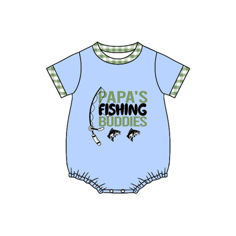 Preorder 12.11 MOQ 5 pcs SR3530 PAPA'S Fishing Buddies Baby Boys Romper