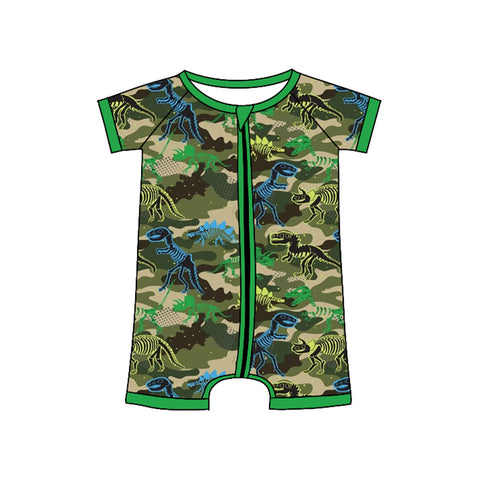 Preorder 12.12 MOQ 5 pcs SR3535 Dinosaur Camo Baby Sleepers Romper