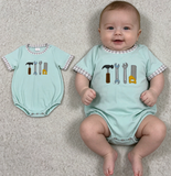 SR3541 Embroidery Tool Plaid Baby Boys Romper