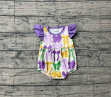 Preorder Samples SR3546 Mardi Gras Bows Baby Girls Romper