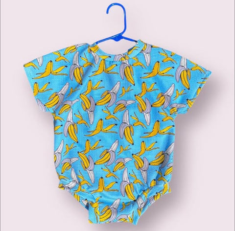 Preorder 12.14 MOQ 5 pcs SR3551 Banana Blue Baby Boys Romper