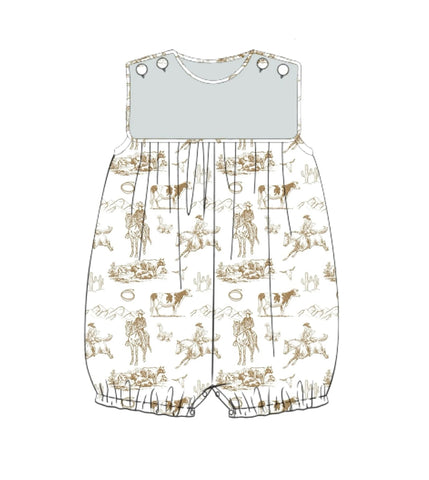 Preorder 12.14 MOQ 5 pcs SR3562 Western Cowboy Baby Boys Romper