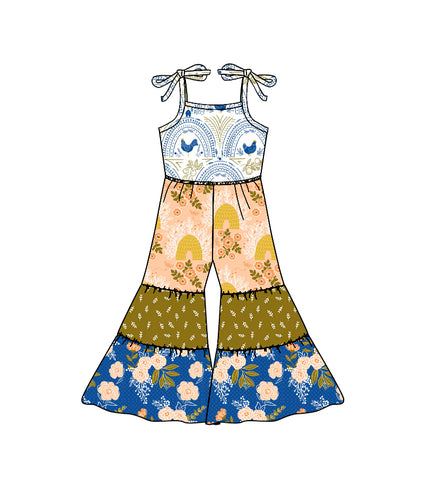 Preorder 12.19 MOQ 5 pcs Farm Chick Flower Girl's Jumpsuit