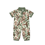 Preorder Samples SR3634 Mallard Ducks Green Baby Boys Romper