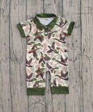 Preorder Samples SR3634 Mallard Ducks Green Baby Boys Romper