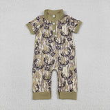 SR3635 Camo Elk Bows Baby Boys Romper