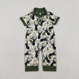 SR3636 Hunting Camo Elk Buttons Baby Boys Romper