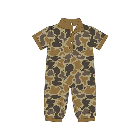 Preorder 12.22 MOQ 5 pcs SR3638 Hunting Camo Baby Boys Romper
