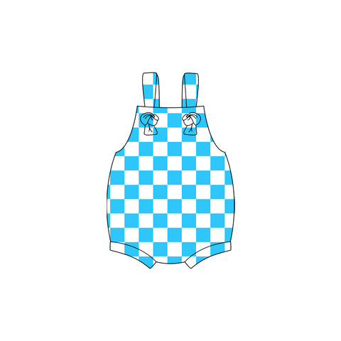 Preorder 12.22 MOQ 5 pcs SR3639 Plaid Blue Baby Boys Romper