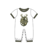 Preorder Samples SR3683 Hunting Elk Fish Baby Boys Romper