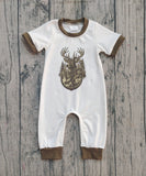 Preorder Samples SR3683 Hunting Elk Fish Baby Boys Romper